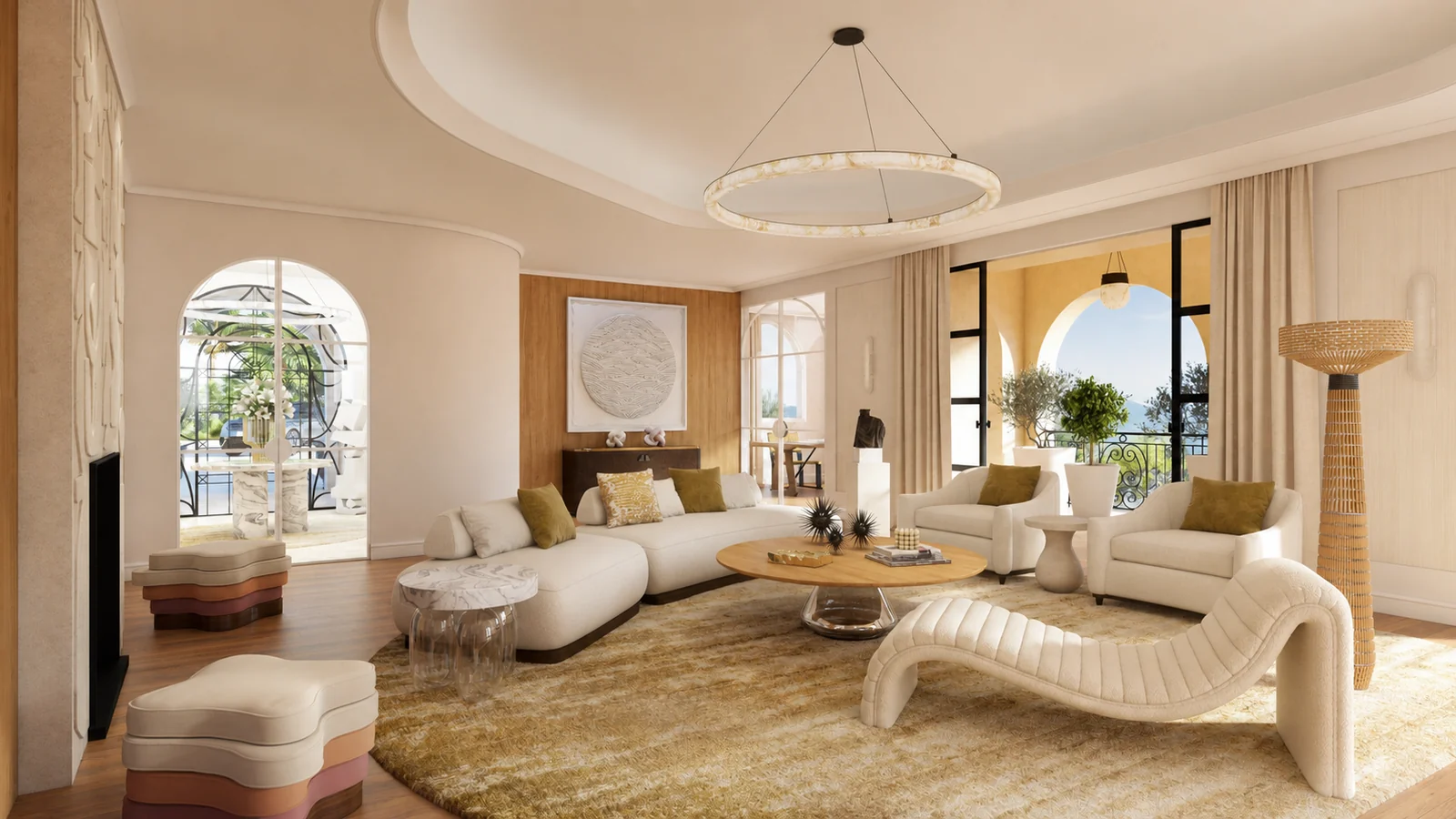 High-end living room bathed in daylight